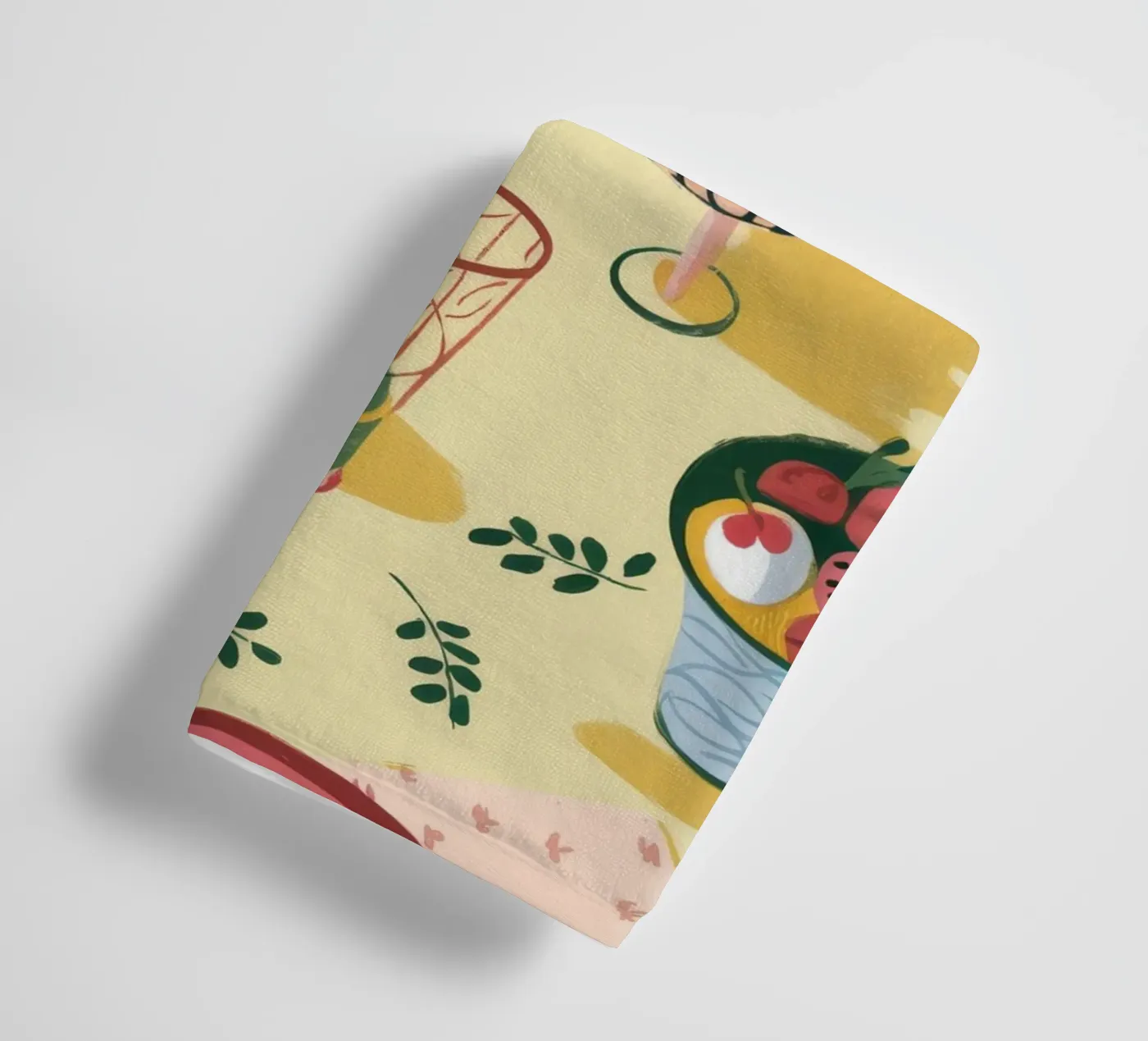 Zonnebloem tafeldecoratie badhanddoek van Kamera Obskura