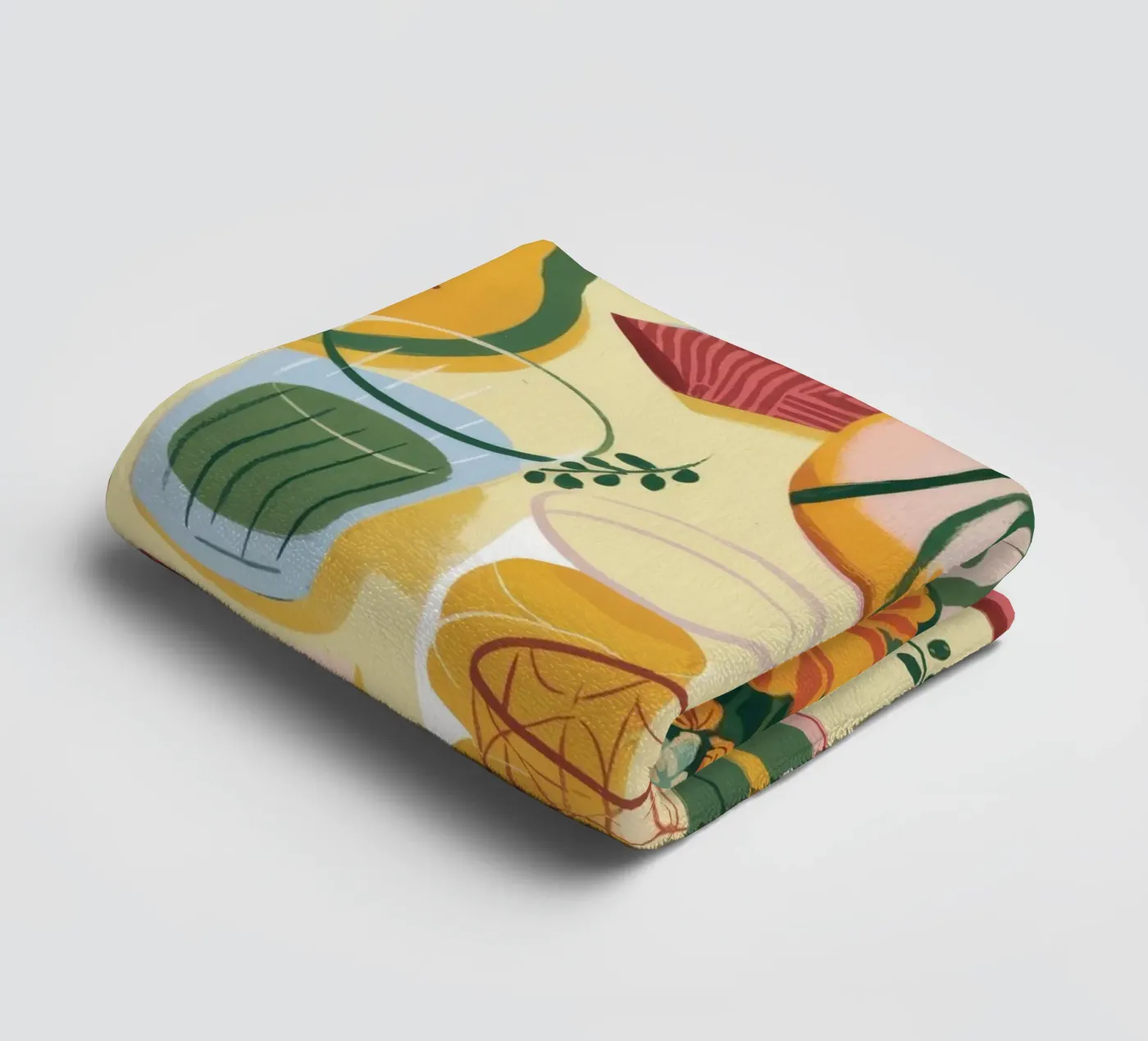 Zonnebloem tafeldecoratie badhanddoek van Kamera Obskura