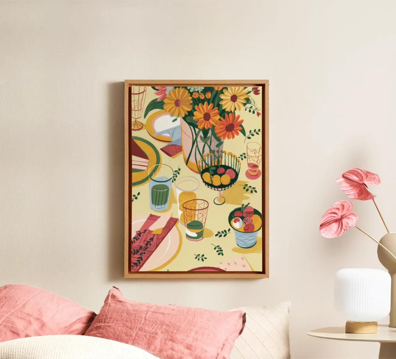 Décor de table en forme de tournesol toile avec Caisse américaine de Kamera Obskura