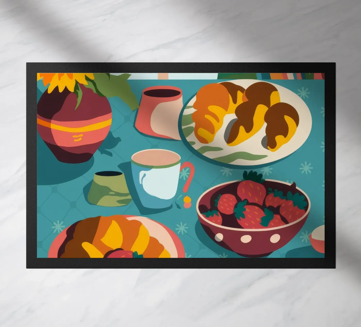 Breakfast by Window doormat by Kamera Obskura