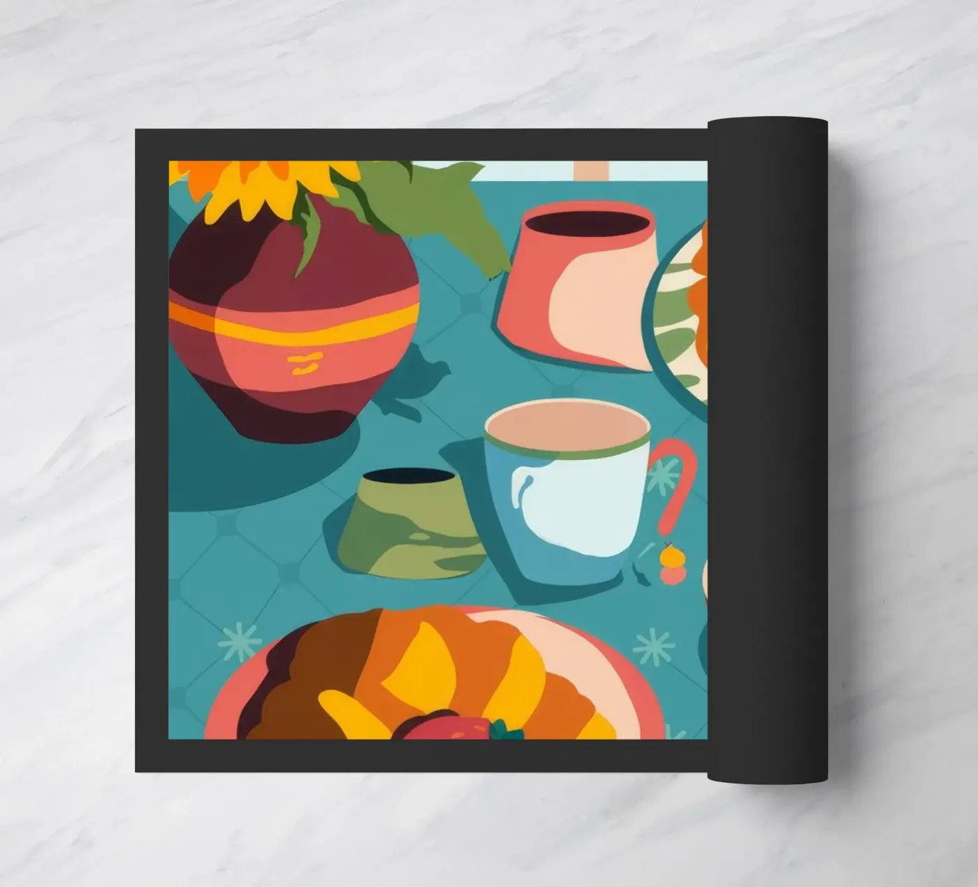 Breakfast by Window doormat by Kamera Obskura