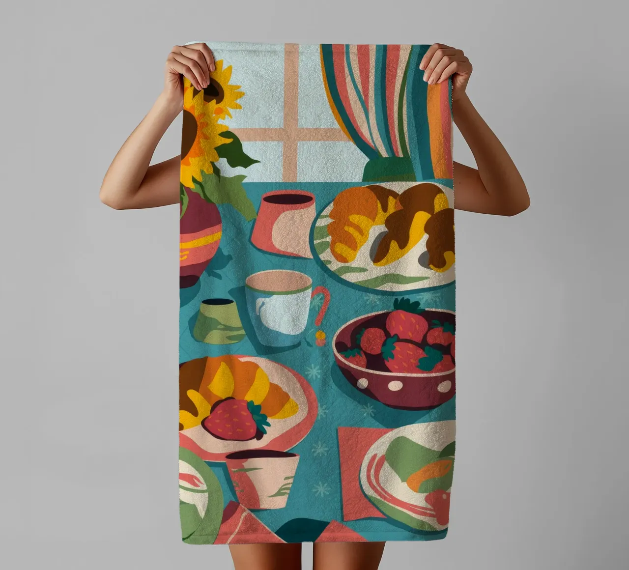 Breakfast by Window towel by Kamera Obskura