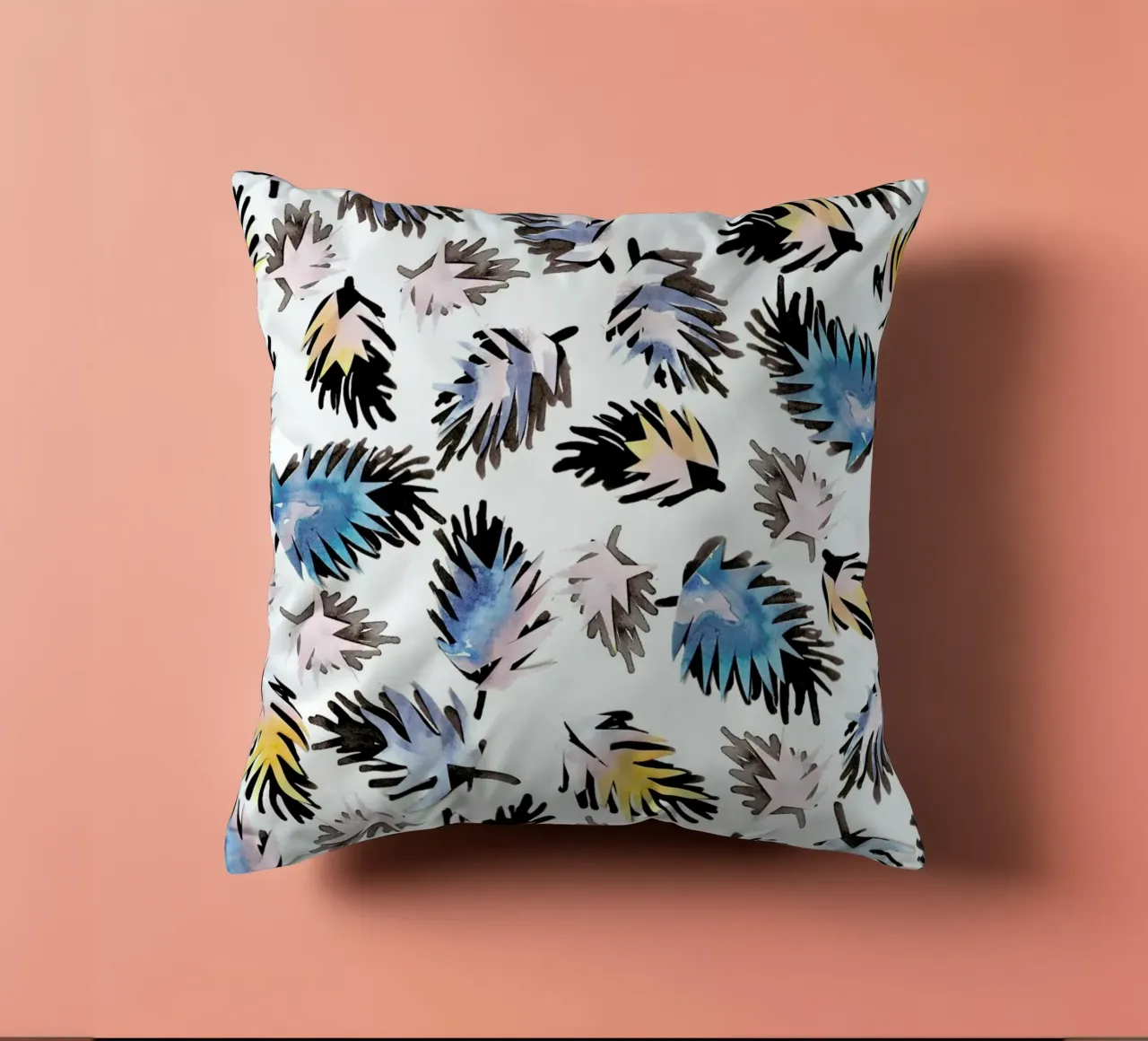 Palm Leaves decorative cushion by Farina Kuklinski