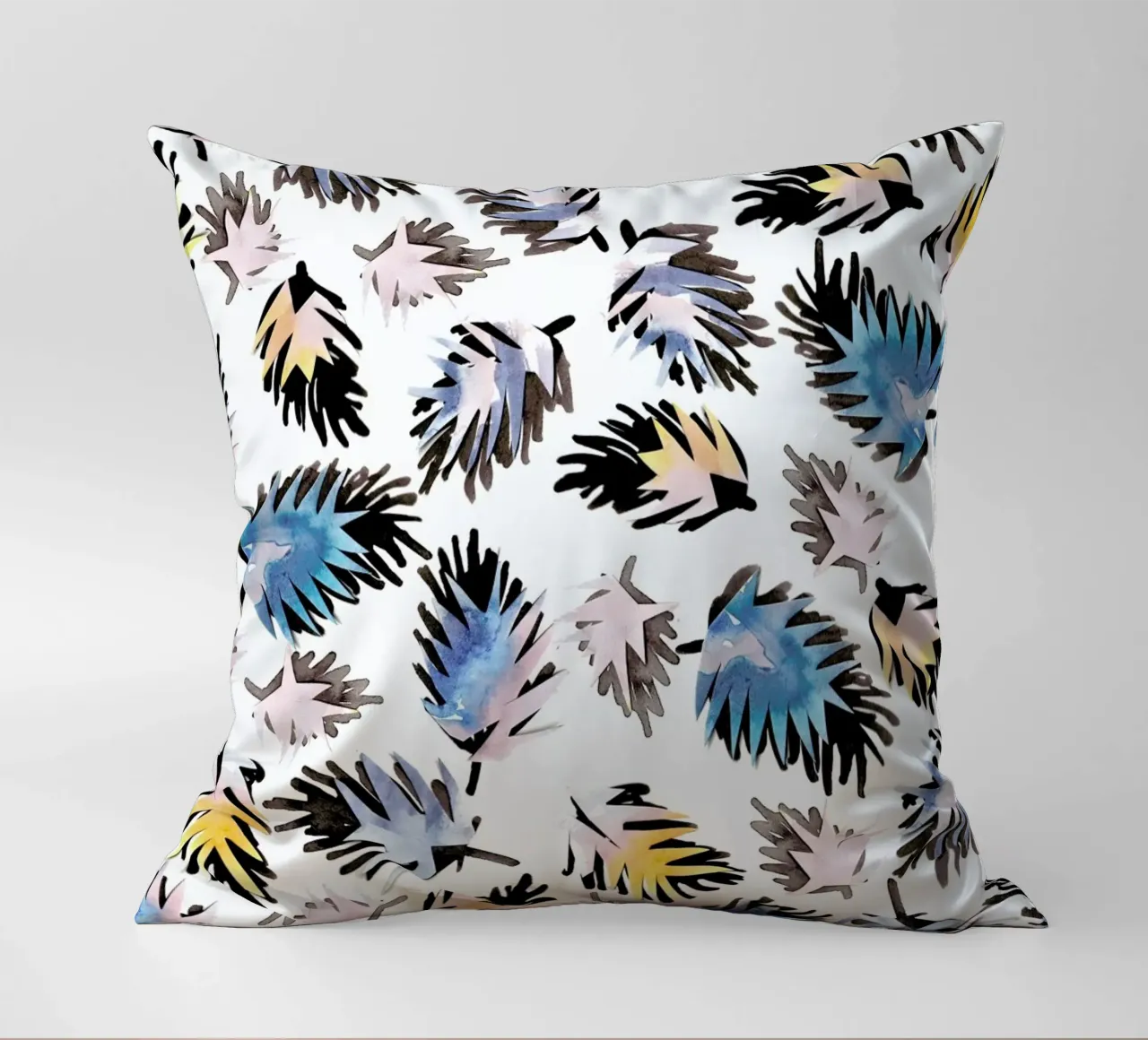 Palm Leaves decorative cushion by Farina Kuklinski