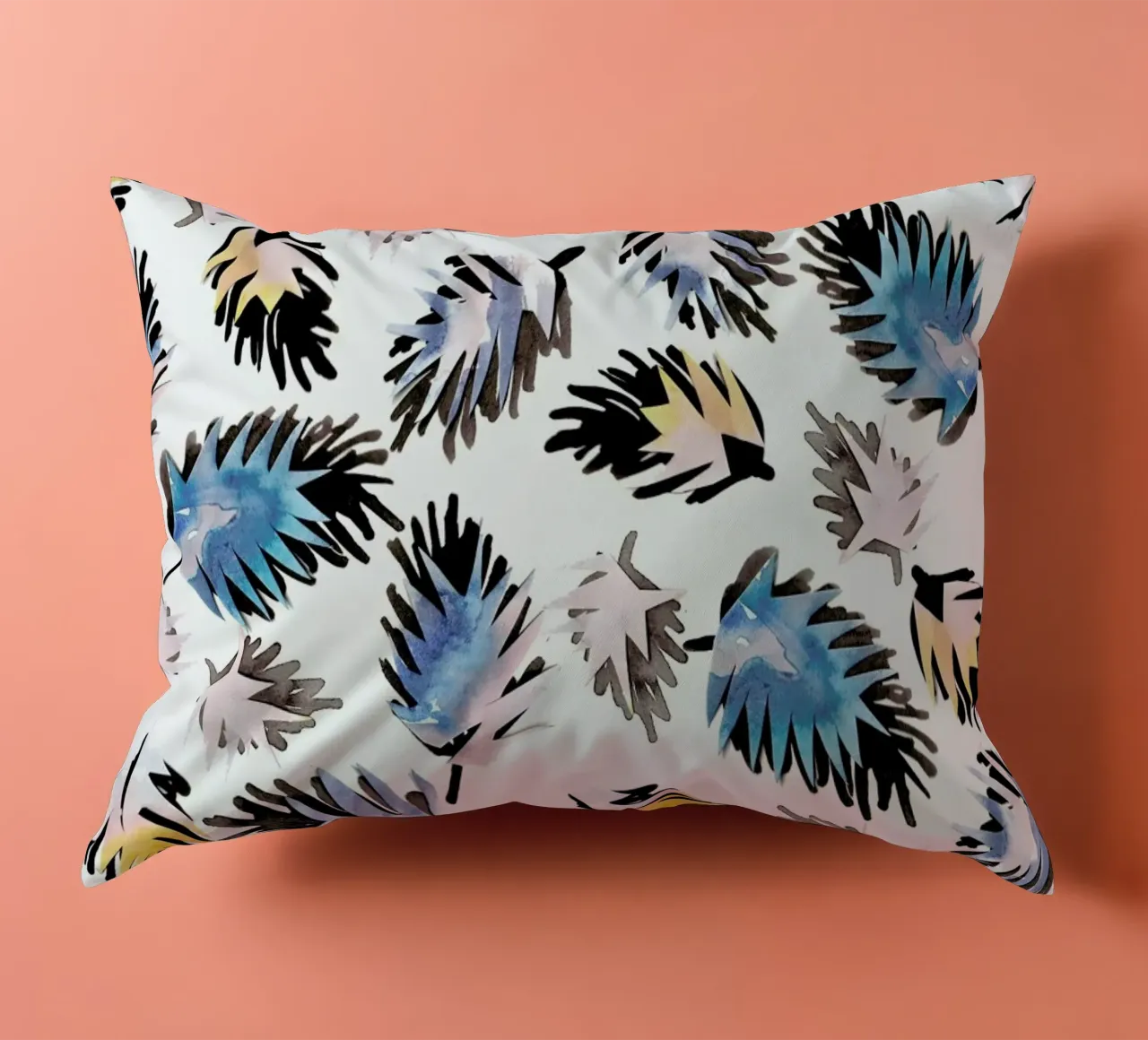 Palm Leaves decorative cushion by Farina Kuklinski