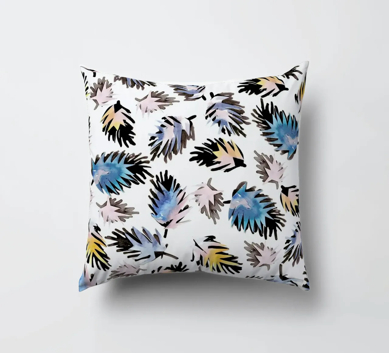Palm Leaves decorative cushion by Farina Kuklinski