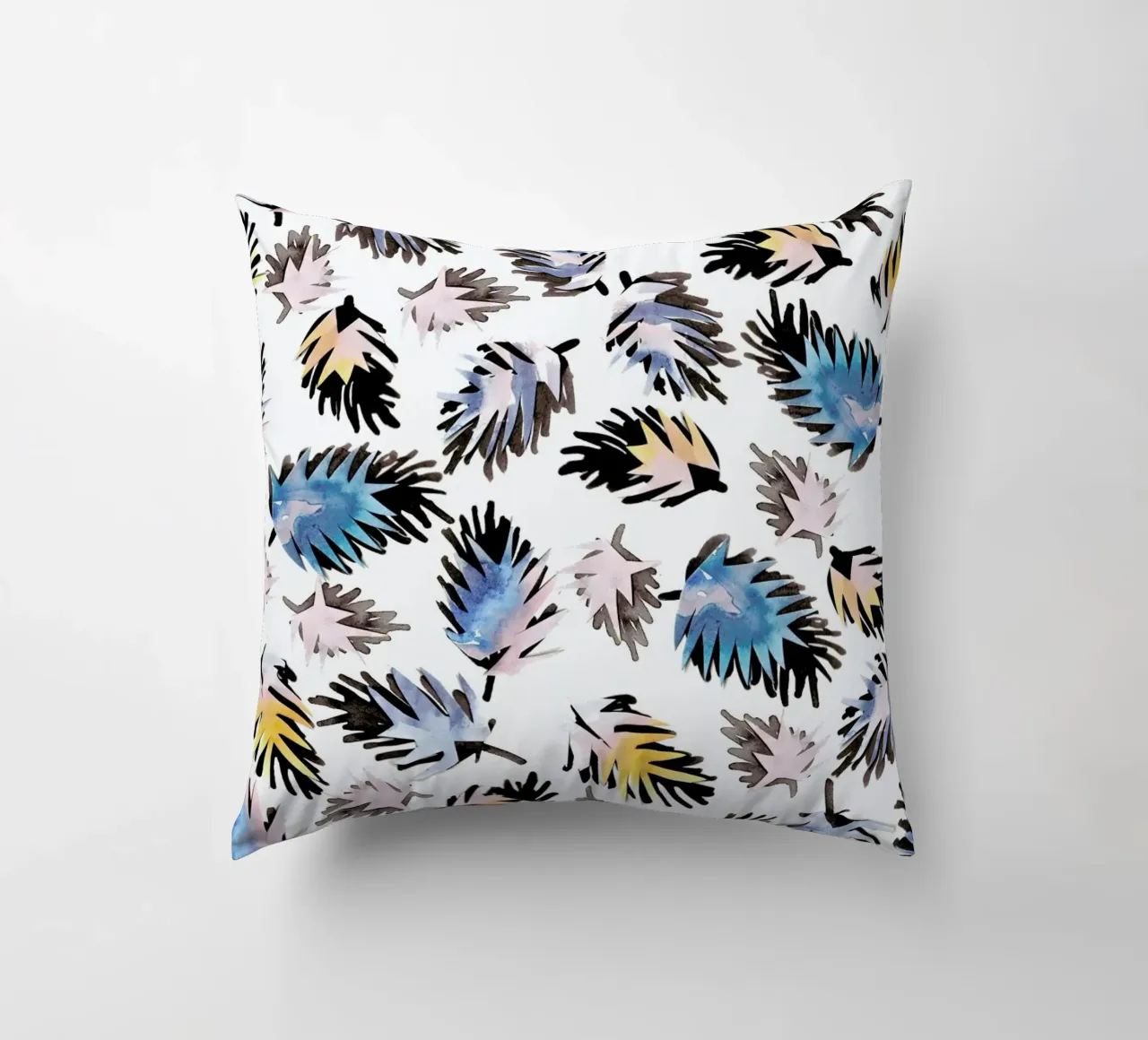 Palm Leaves decorative cushion by Farina Kuklinski