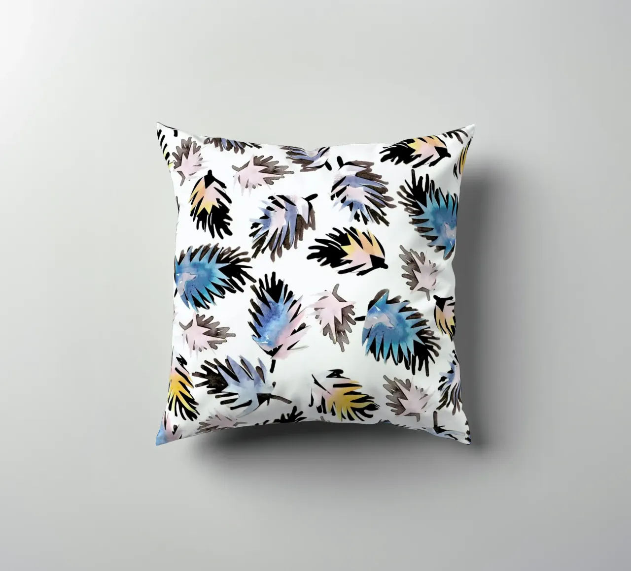 Palm Leaves decorative cushion by Farina Kuklinski