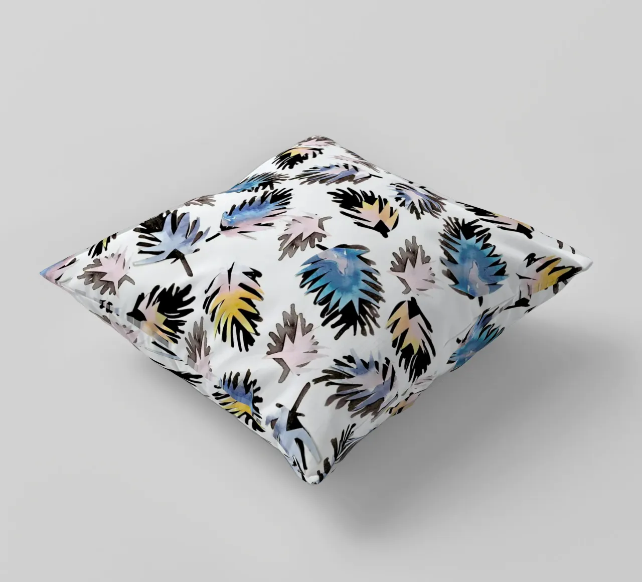 Palm Leaves decorative cushion by Farina Kuklinski