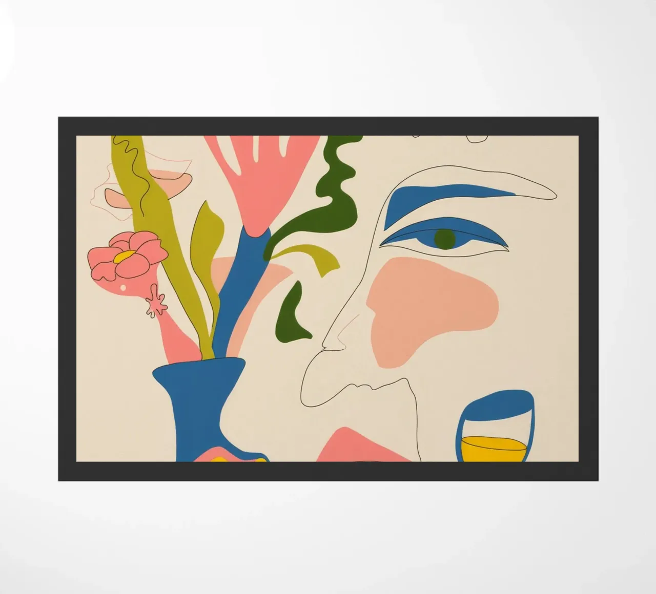 Abstract Face Vase doormat by Kamera Obskura