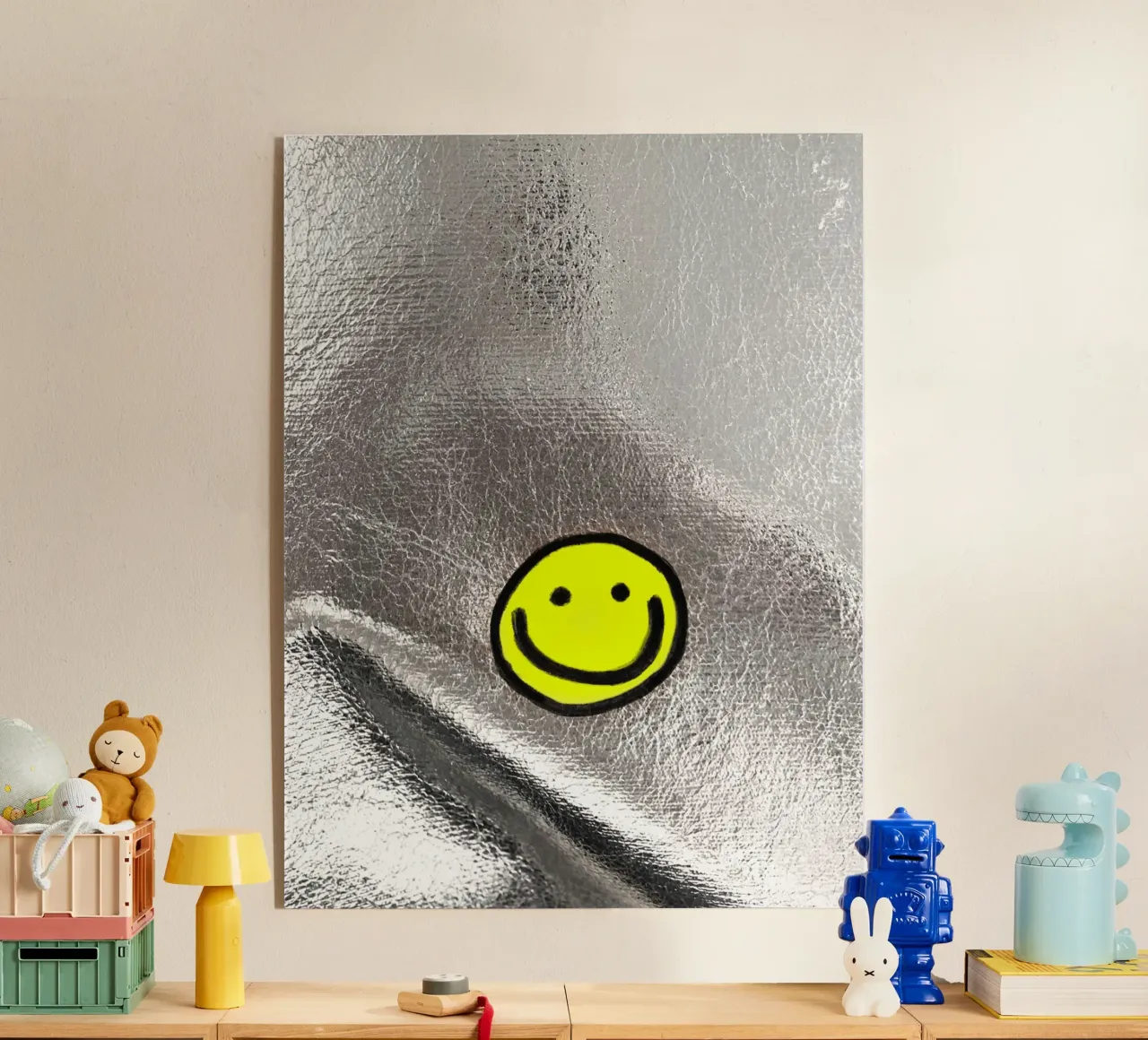 Smiley Silver Holo plexiglass da Hej Ibiza by Ute Arnold