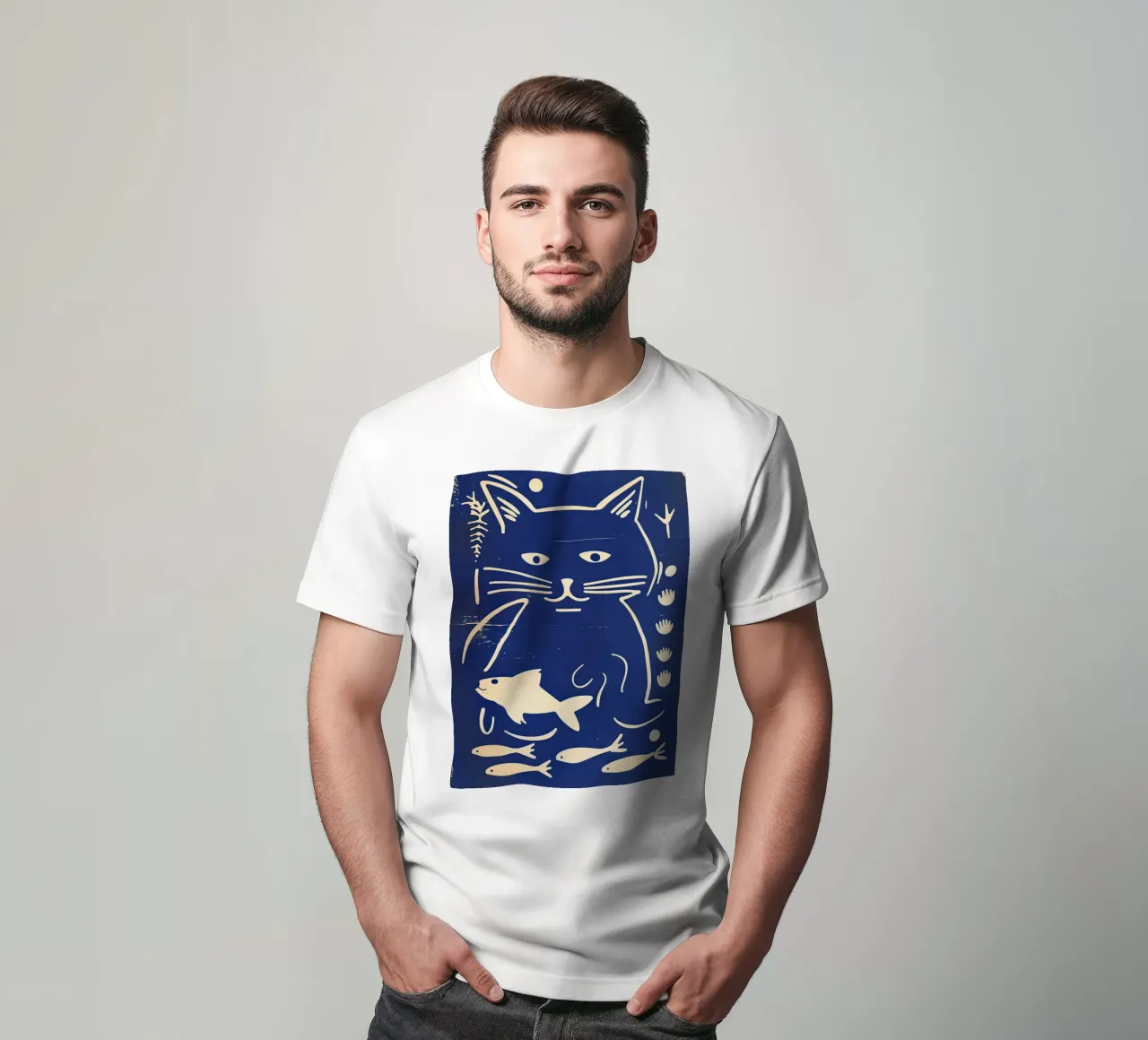 Gatto e pesce t-shirt da DaarbyN