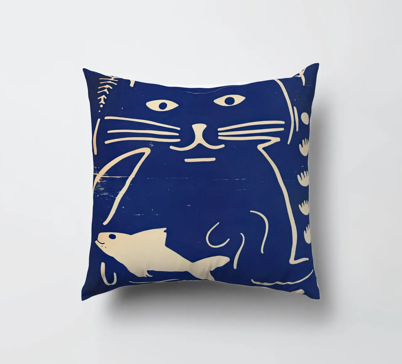 Gatto e pesce cuscino da DaarbyN