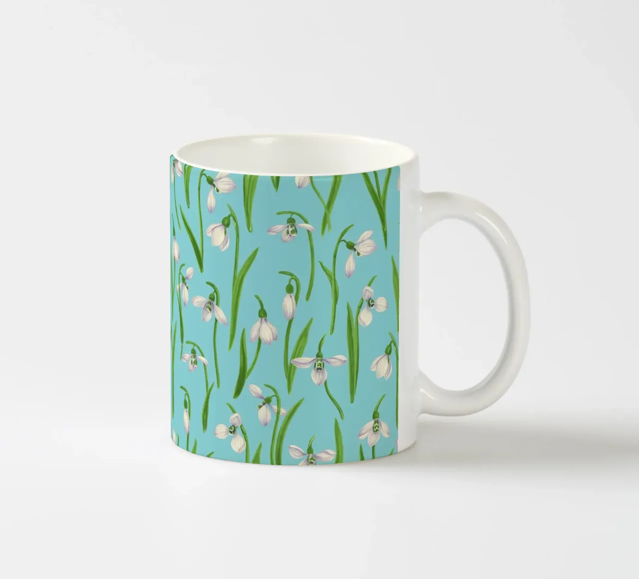 Bucaneve su blu piscina tazza in ceramica da Painted Nature