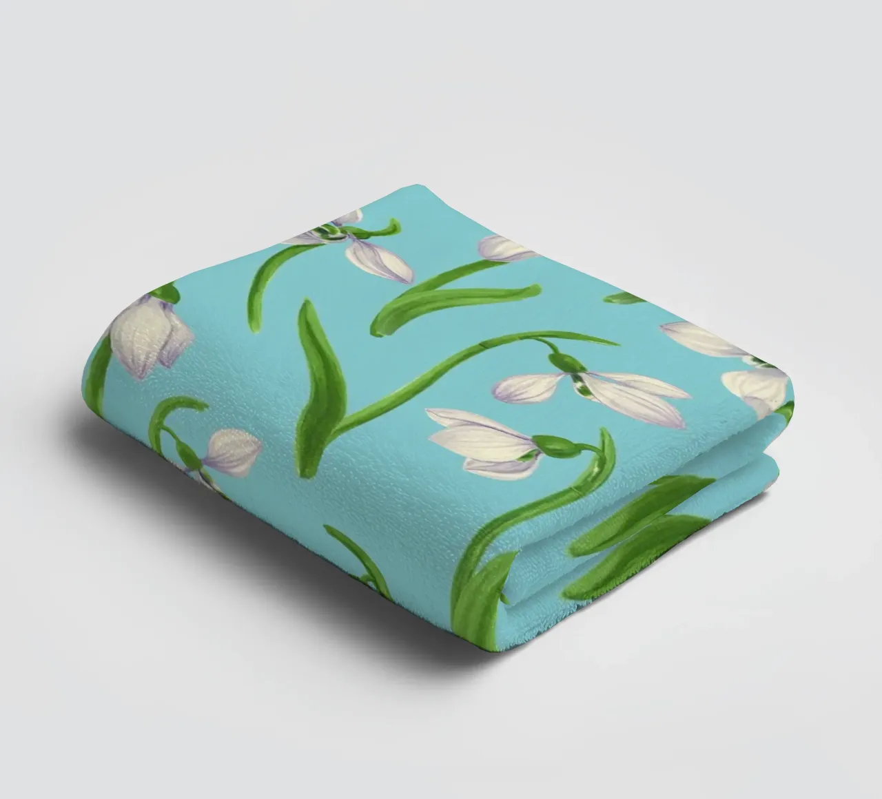 Bucaneve su blu piscina asciugamano da bagno da Painted Nature