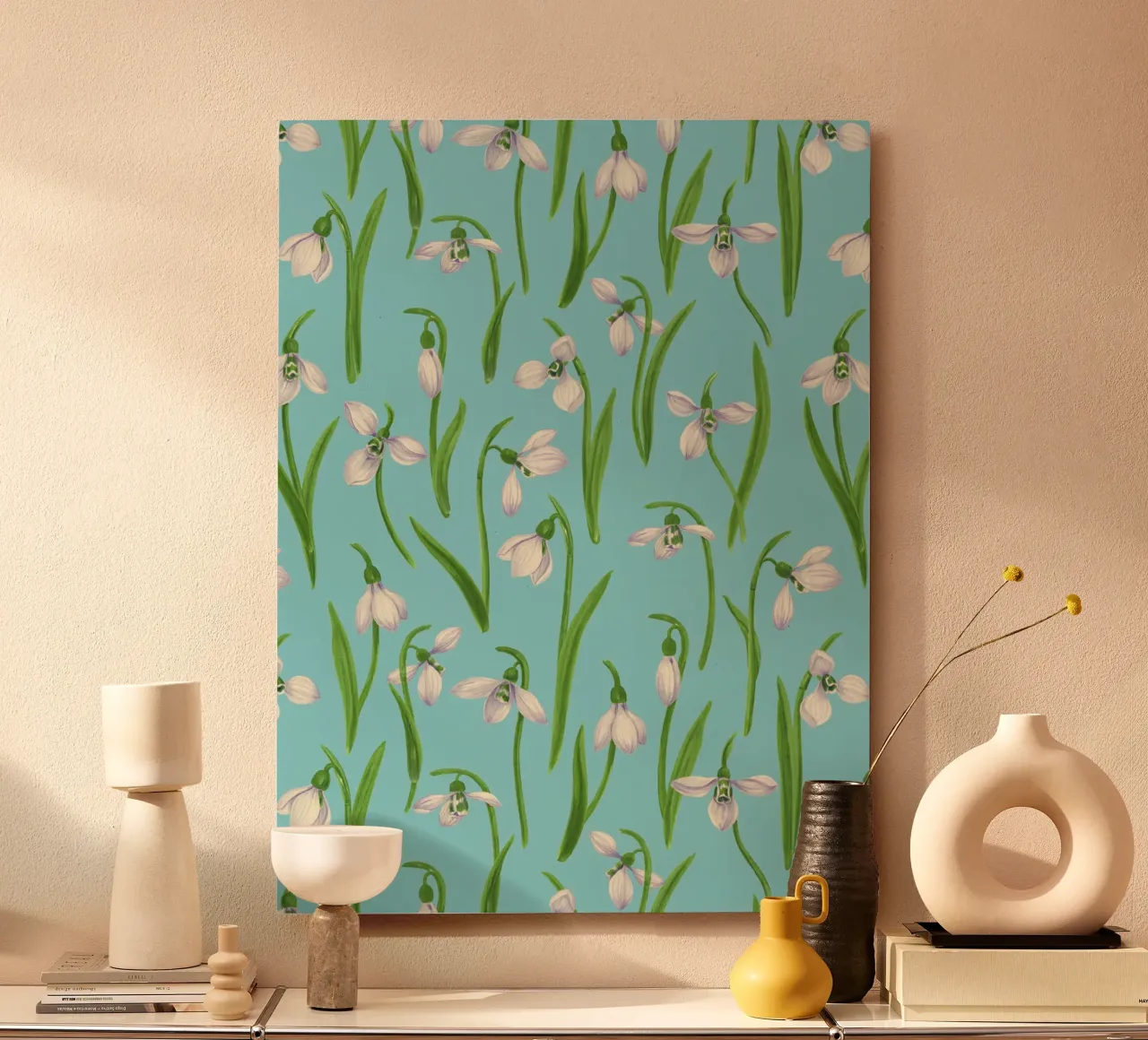 Snowdrops on pool blue aluminio dibond de Painted Nature