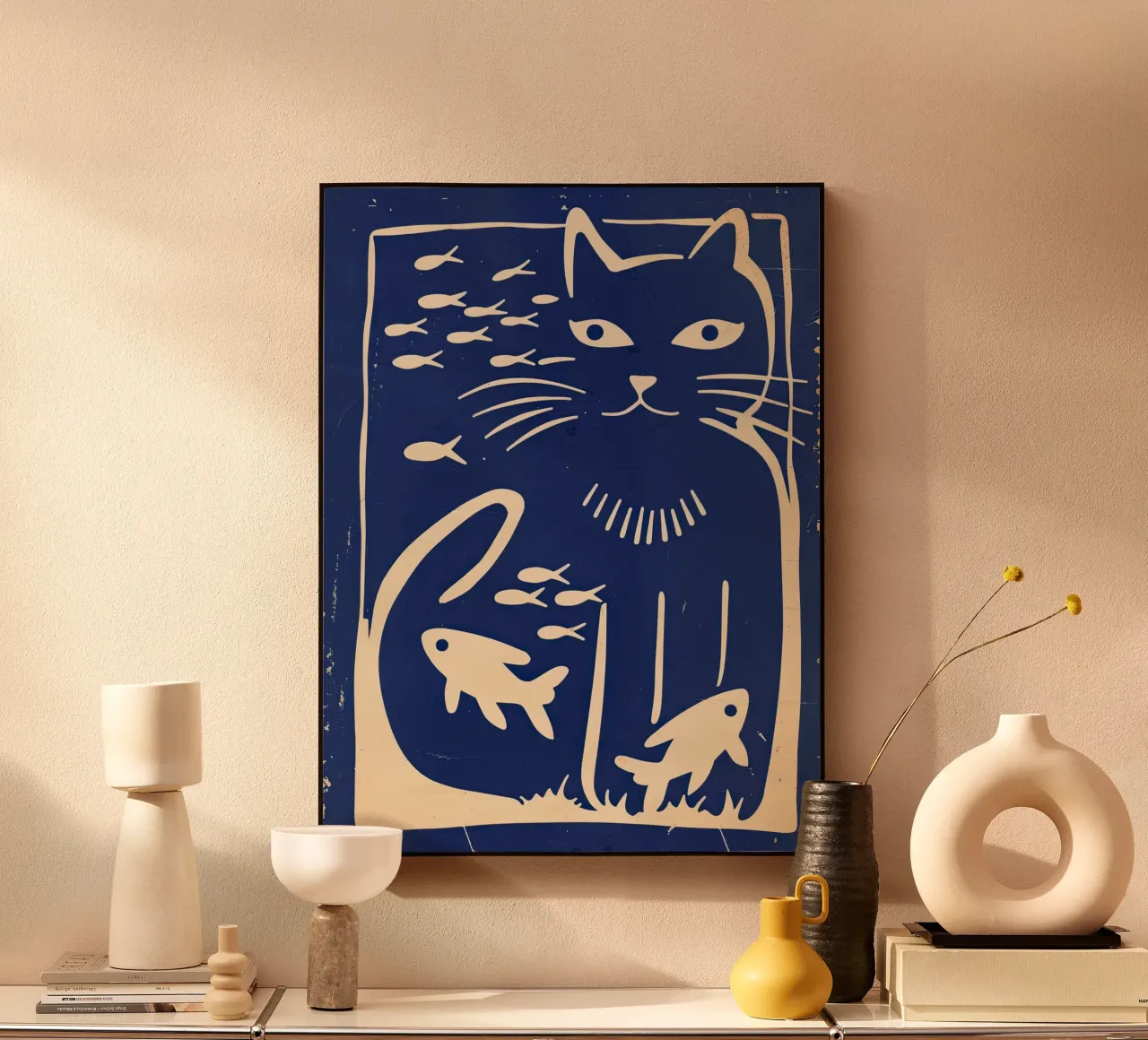 Gatto e pesce alluminio dibond da DaarbyN