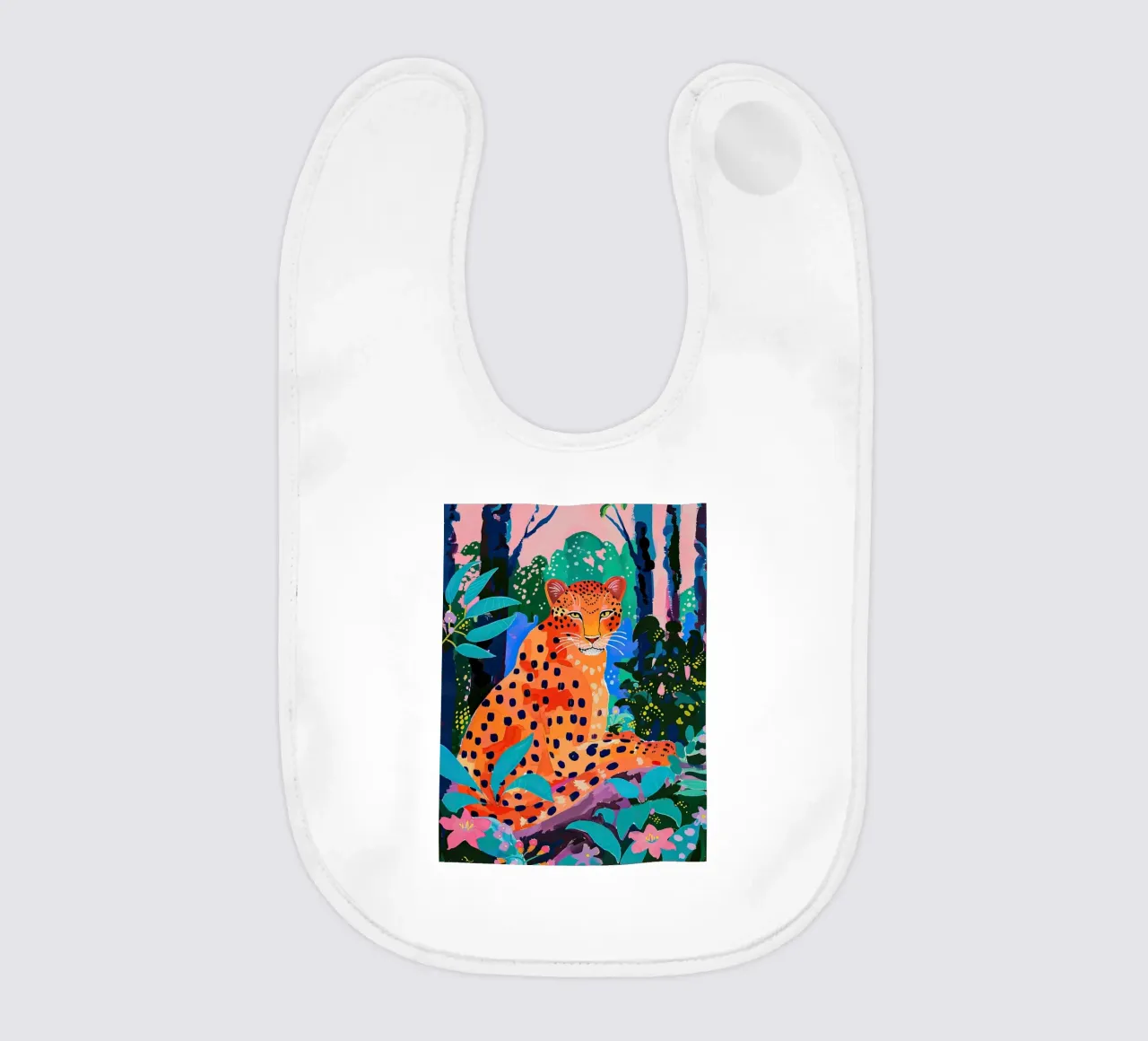 Jungle Leopard baby bib by DaarbyN