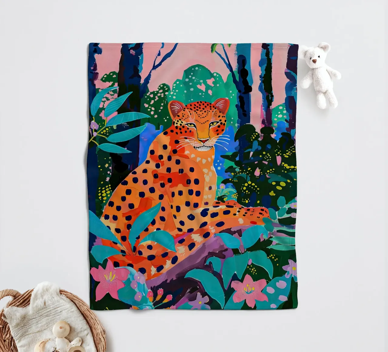 Dschungel-Leopard Fleecedecke von DaarbyN
