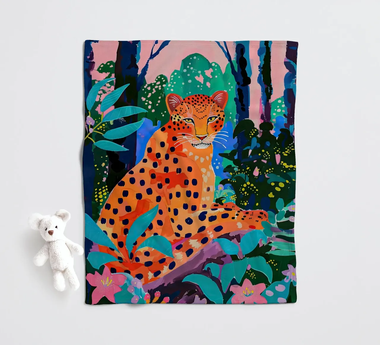 Dschungel-Leopard Fleecedecke von DaarbyN
