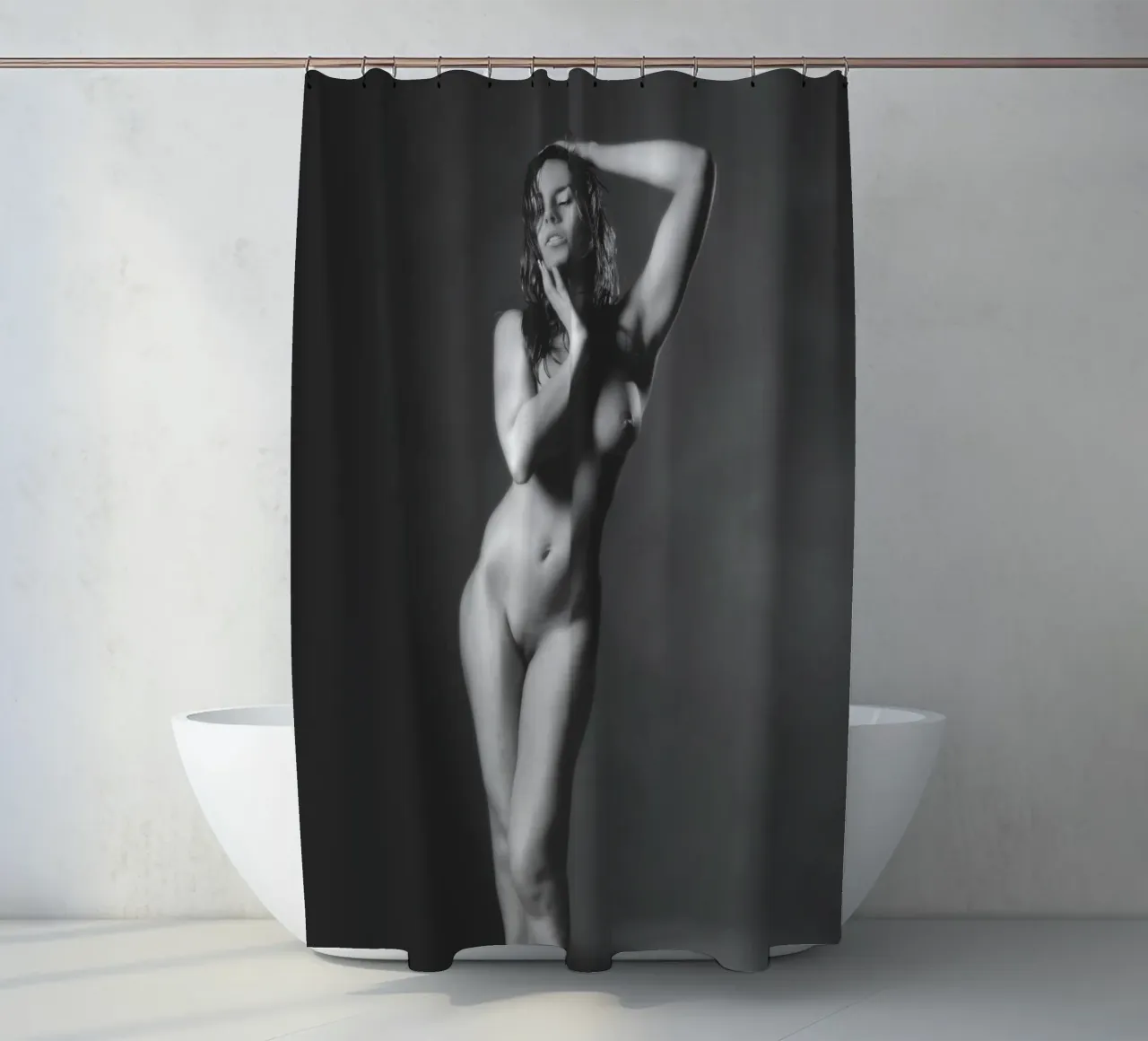 Adele X Mono Duschvorhang von Dave Hare Photography