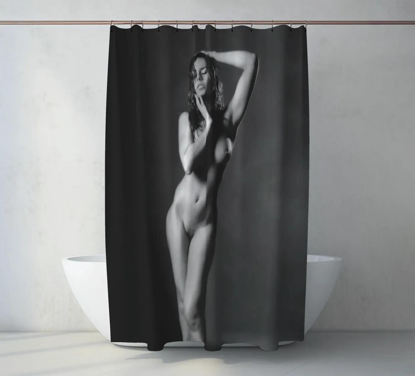 Adele X Mono Duschvorhang von Dave Hare Photography