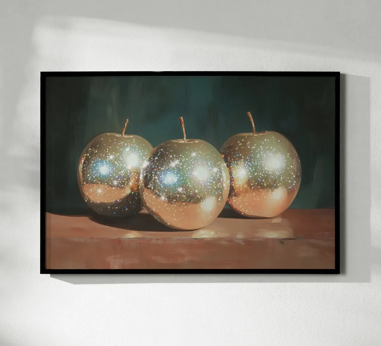 Gouden appels stilleven poster met kunststof frame van Melloi Art Print