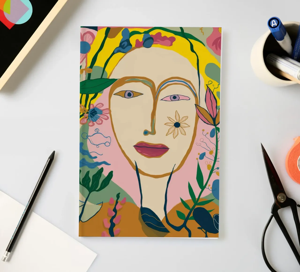 Colorful Abstract Person notebook by Kamera Obskura