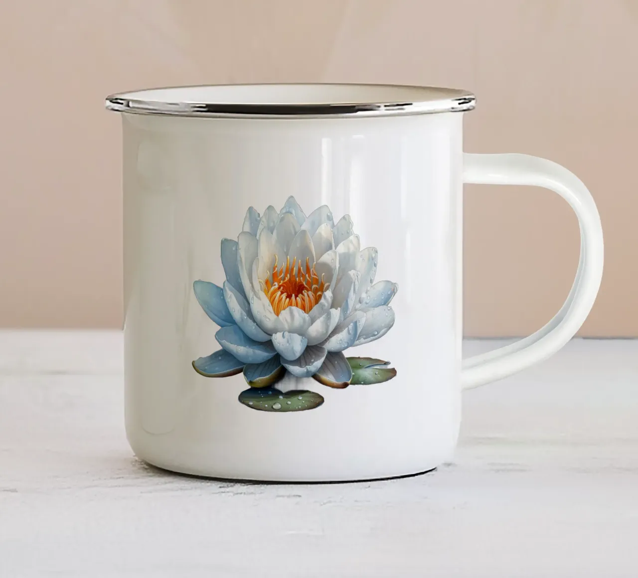 Fiore di ninfea tazza in smalto da Bold Blooms