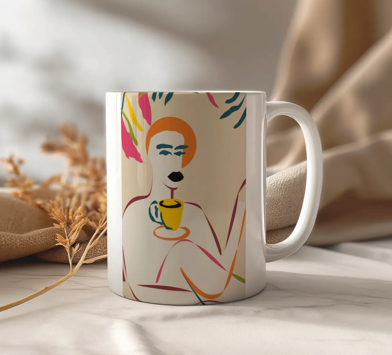 Tazza gialla minimalista tazza in ceramica da Kamera Obskura