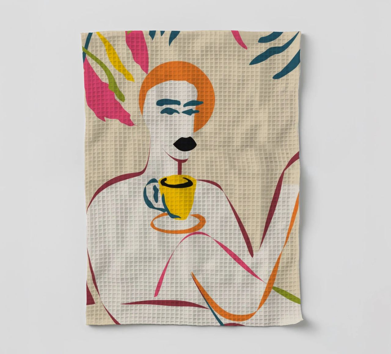 Tasse jaune minimaliste torchon de Kamera Obskura