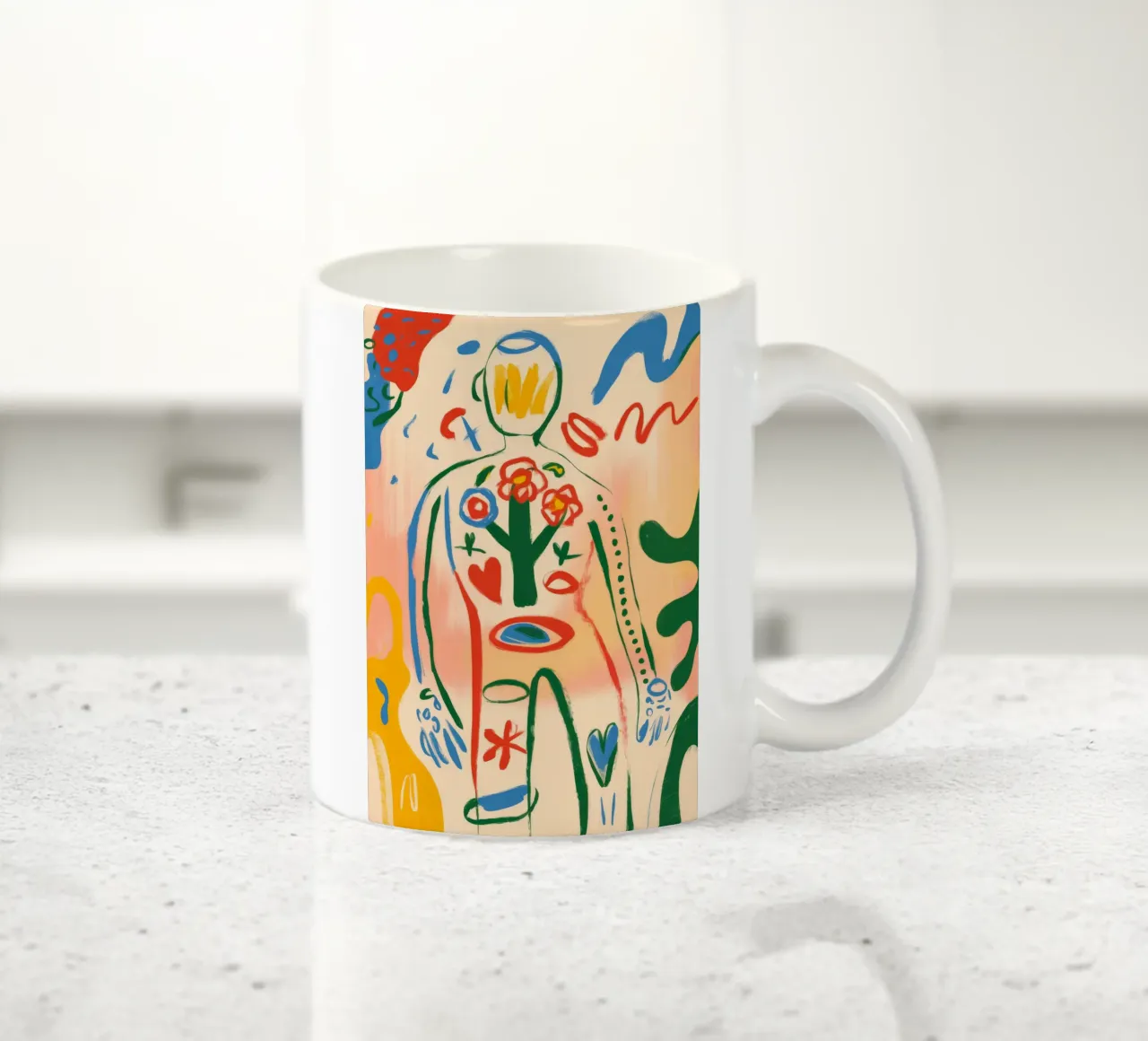 Figura umana floreale tazza in ceramica da Kamera Obskura