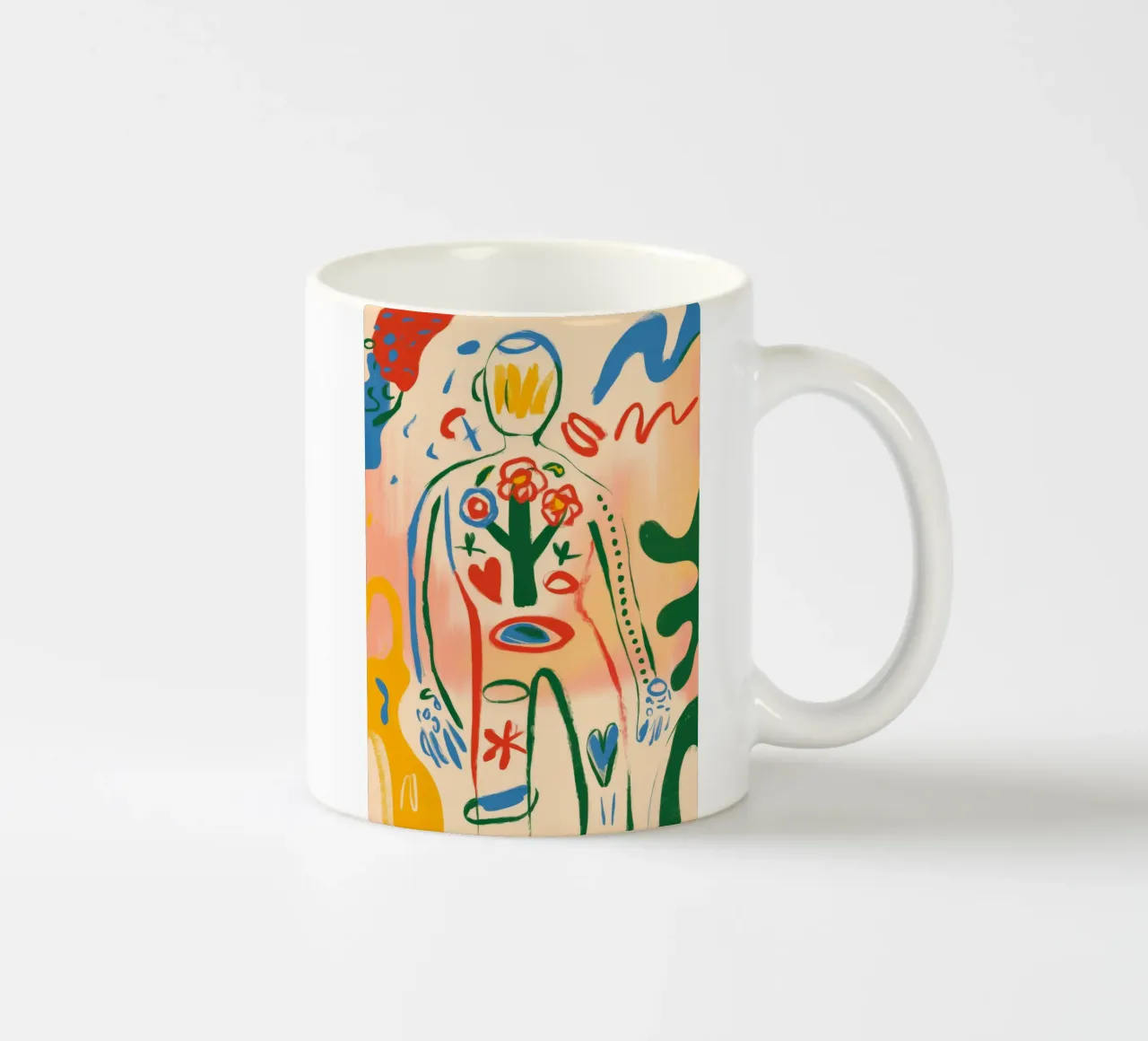 Figura umana floreale tazza in ceramica da Kamera Obskura