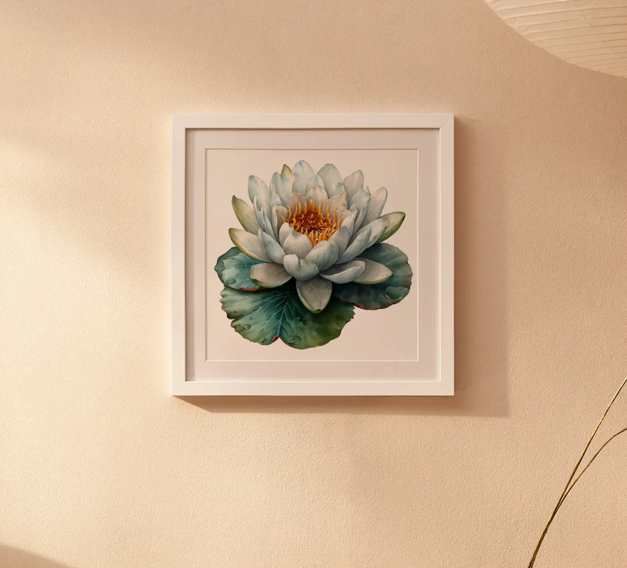 Fiore di ninfea poster con telaio in legno da Bold Blooms