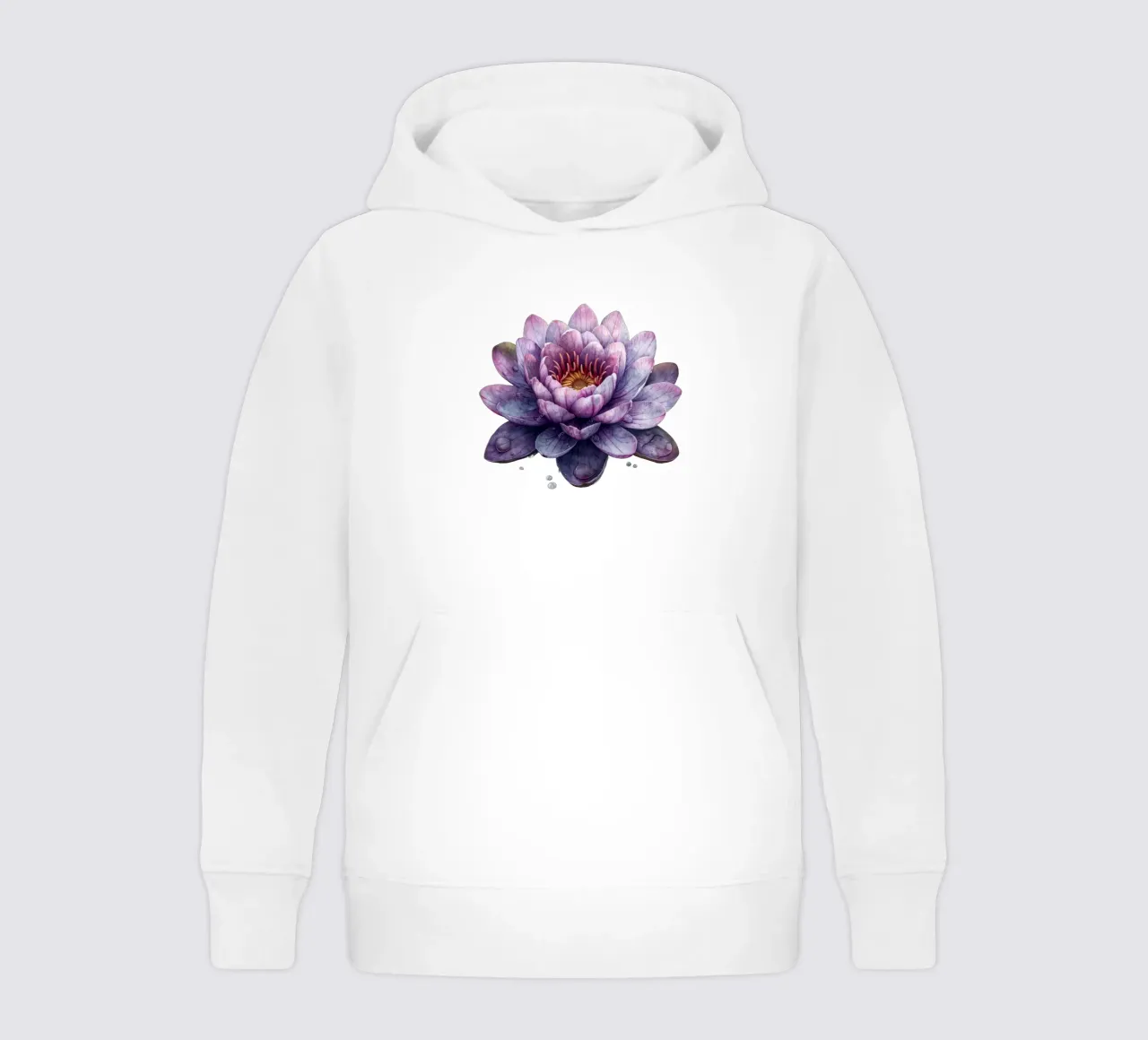 Water Lily Flower kids hoodie by Bold Blooms