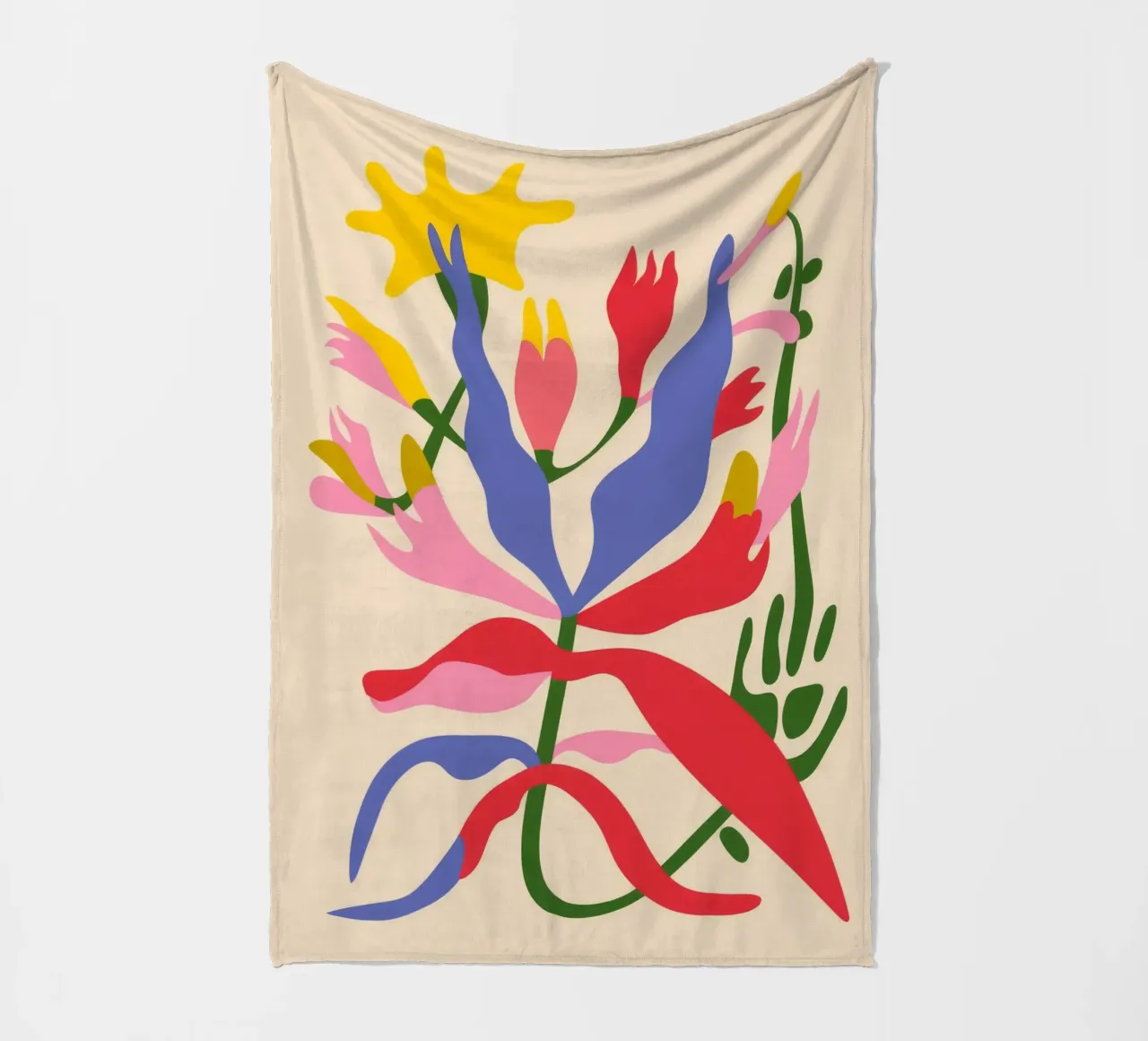 Colorful Abstract Plant fleece blanket by Kamera Obskura