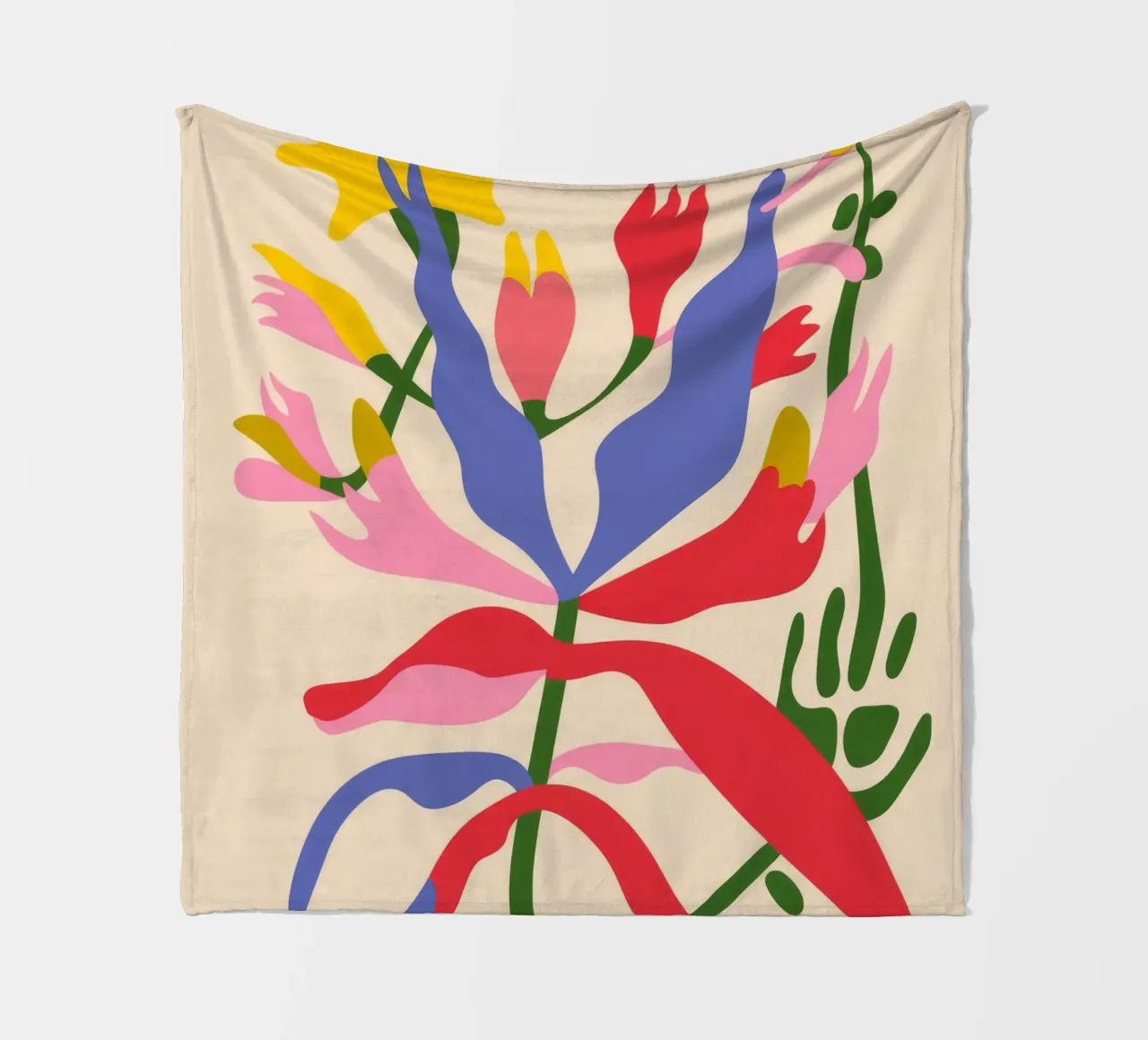 Colorful Abstract Plant fleece blanket by Kamera Obskura