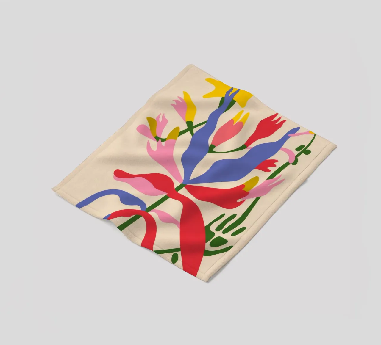 Colorful Abstract Plant fleece blanket by Kamera Obskura