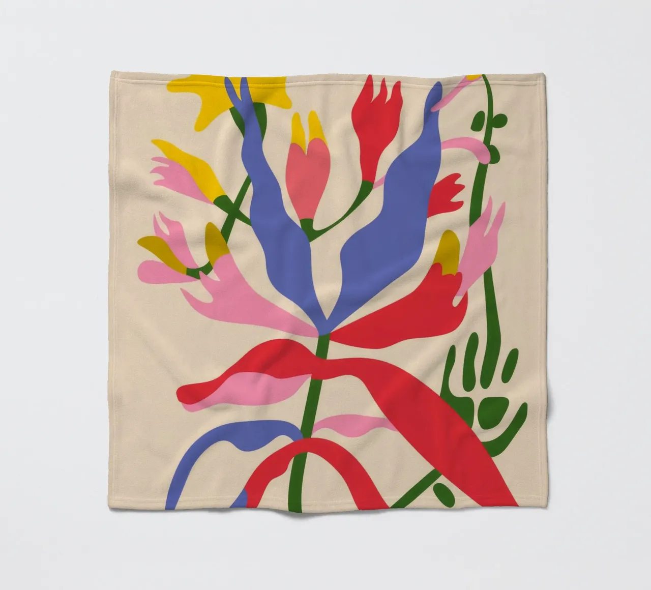 Colorful Abstract Plant fleece blanket by Kamera Obskura