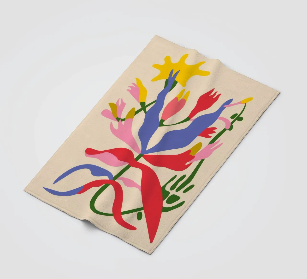 Colorful Abstract Plant fleece blanket by Kamera Obskura