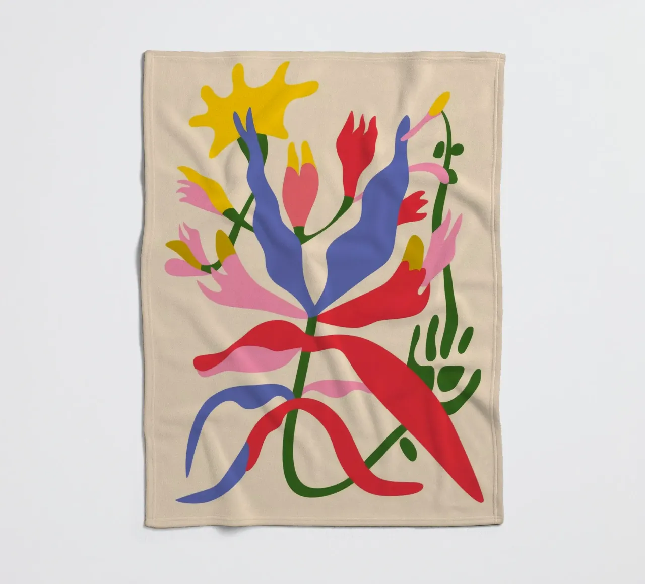 Colorful Abstract Plant fleece blanket by Kamera Obskura