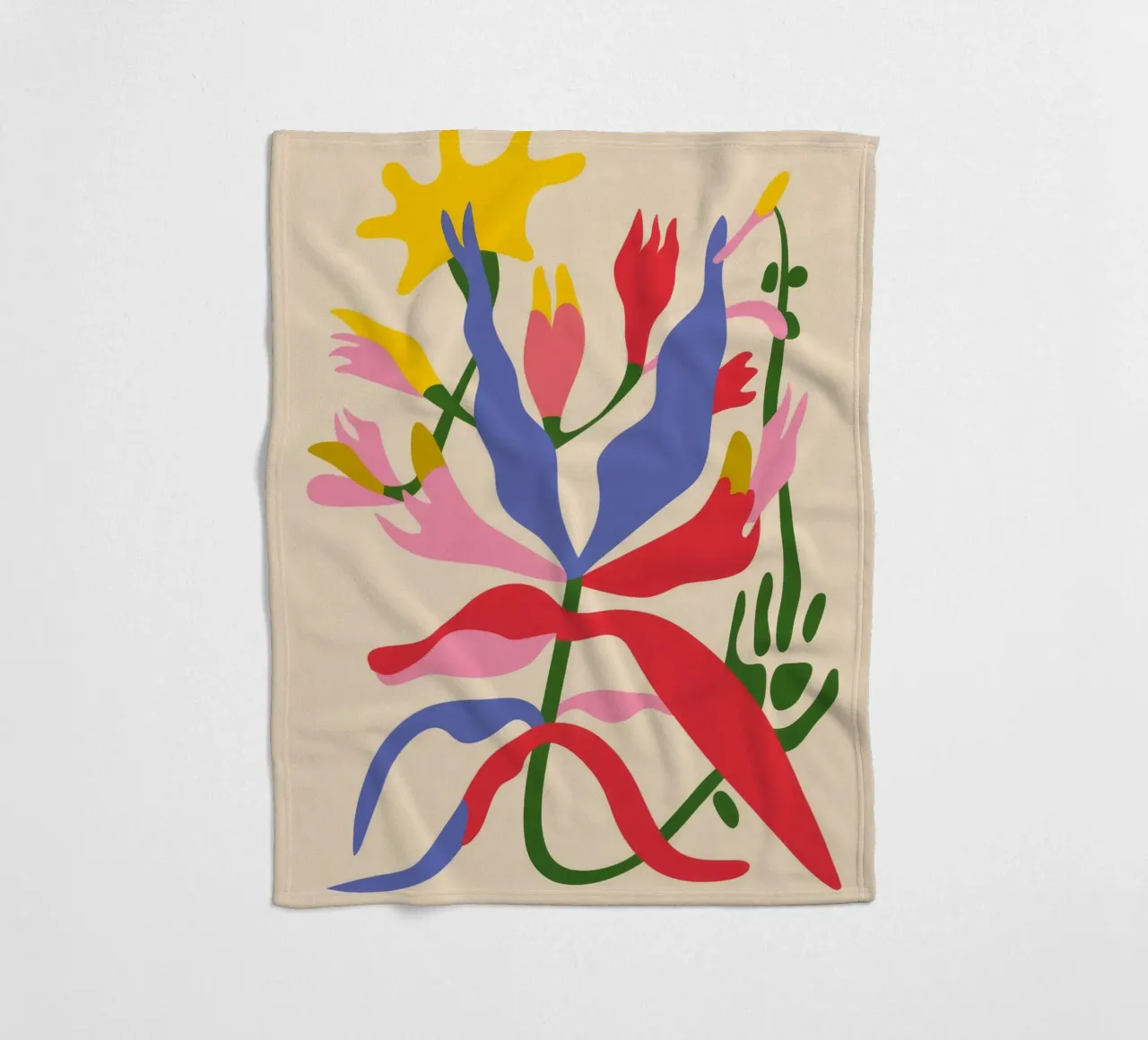 Colorful Abstract Plant fleece blanket by Kamera Obskura