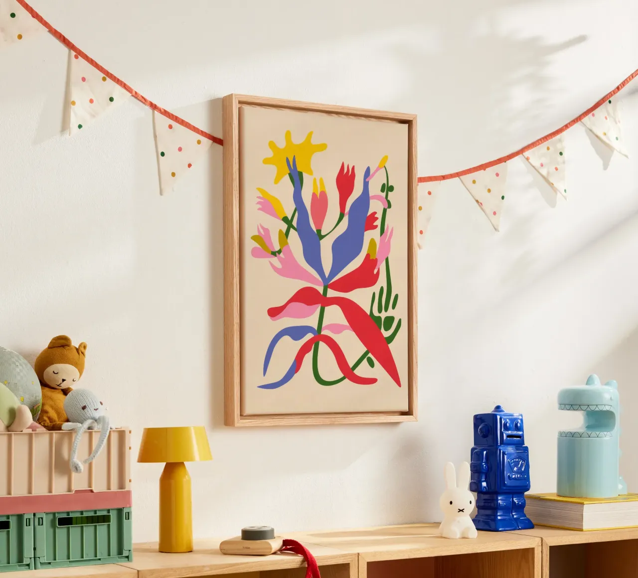 Kleurrijke abstracte plant canvas van Kamera Obskura