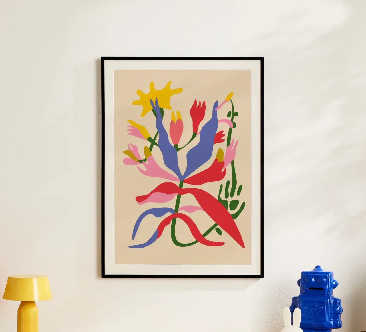 Pianta astratta colorata poster con telaio in plastica da Kamera Obskura