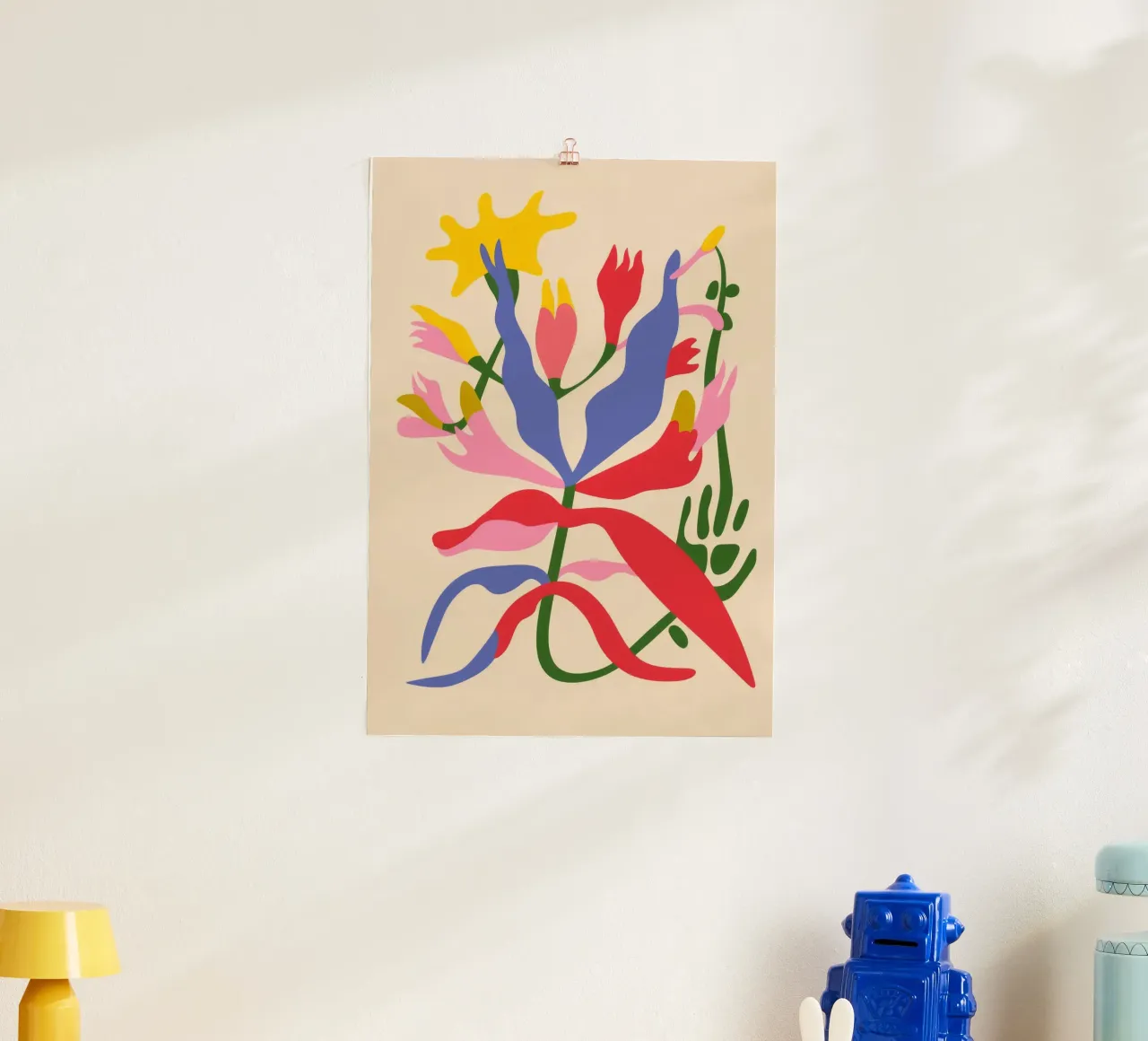 Pianta astratta colorata poster con telaio in plastica da Kamera Obskura