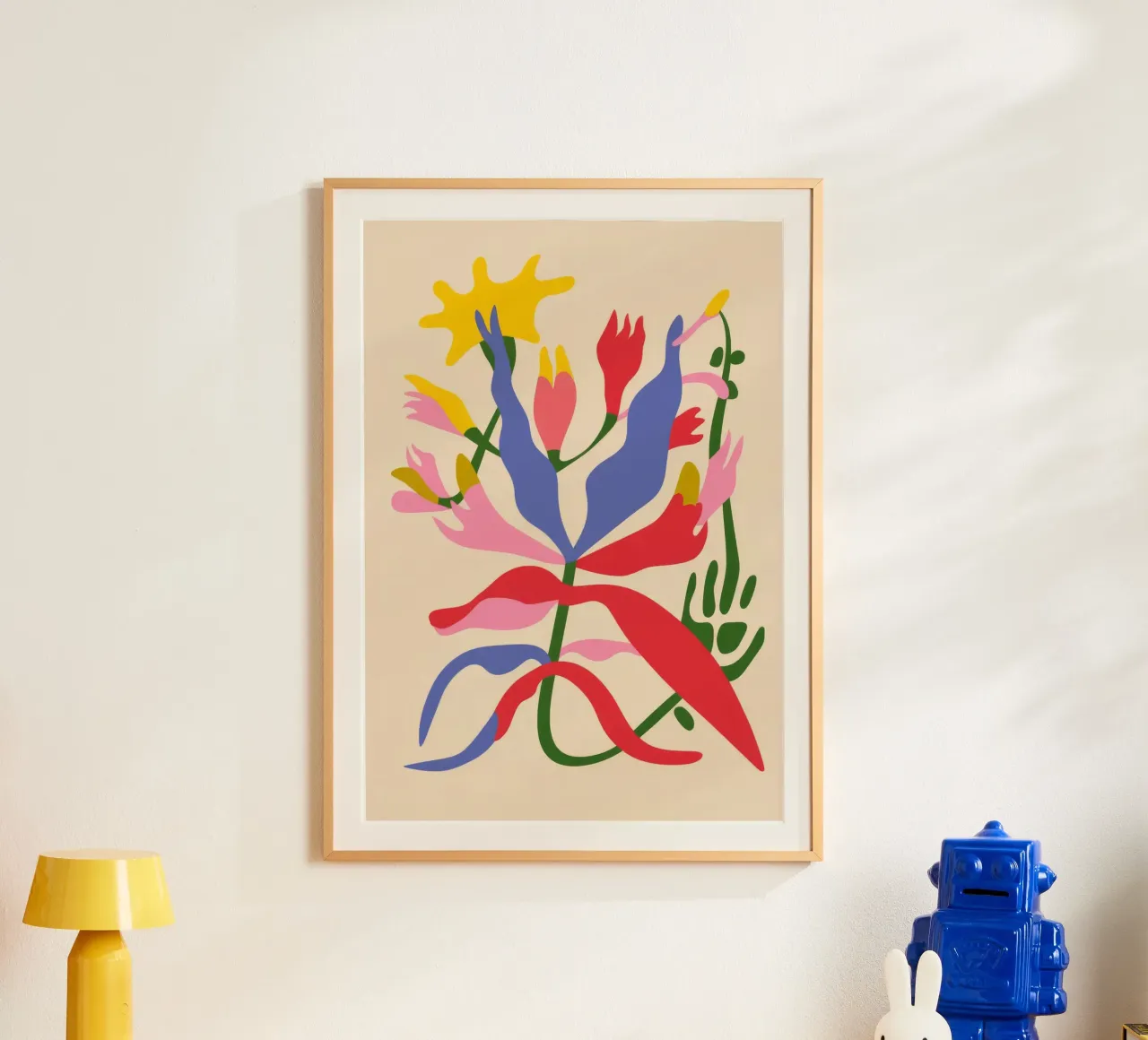 Pianta astratta colorata poster con telaio in plastica da Kamera Obskura