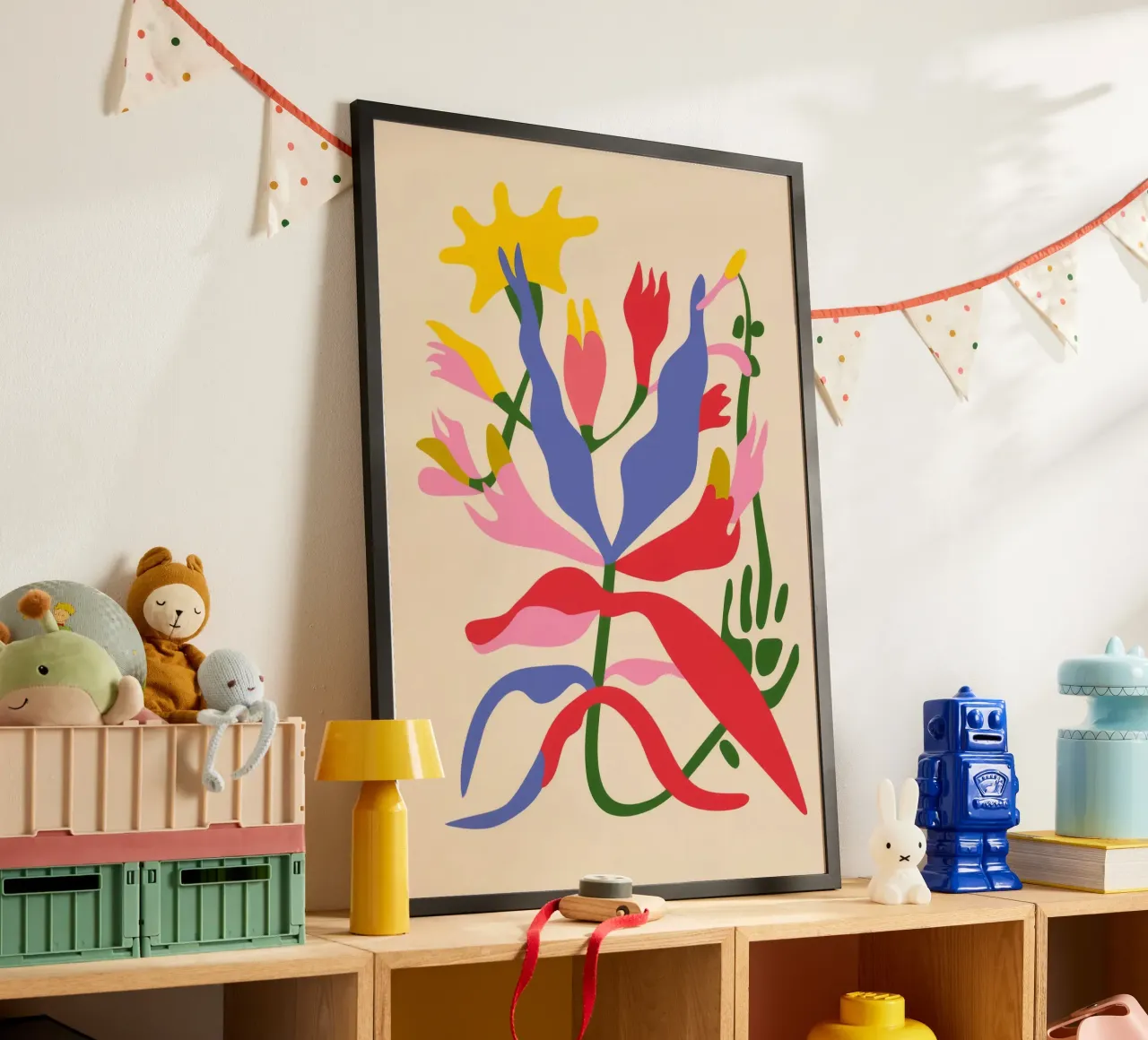 Pianta astratta colorata poster con telaio in plastica da Kamera Obskura