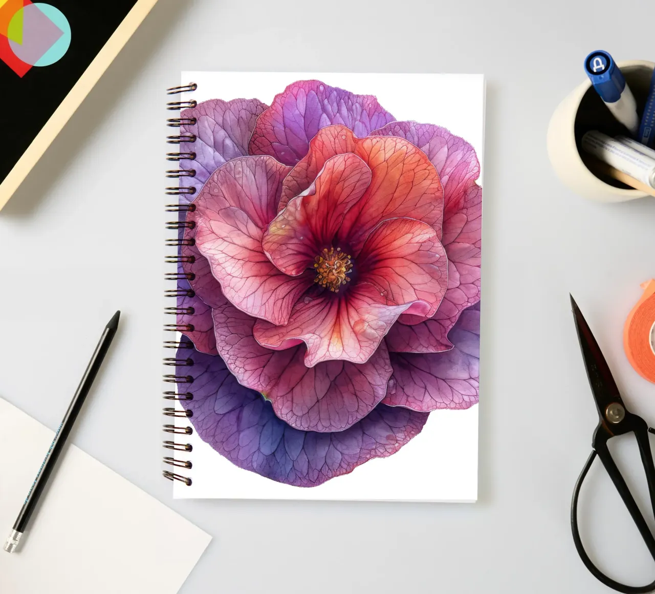 Was Begonia Bloem notitieboek met spiraal van Bold Blooms