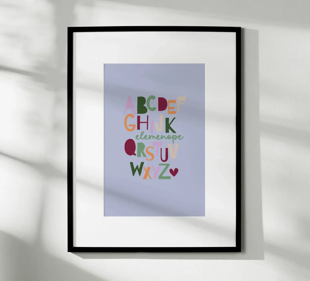 Elemenope - ABC poster con telaio in legno da maramirage