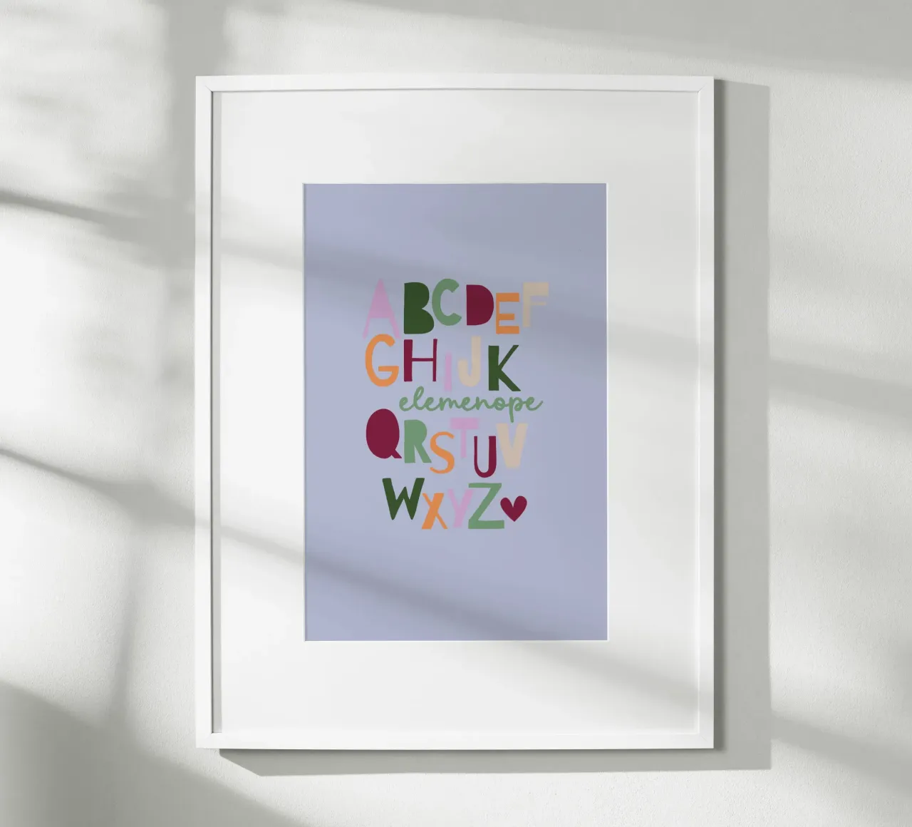 Elemenope - ABC poster con telaio in legno da maramirage